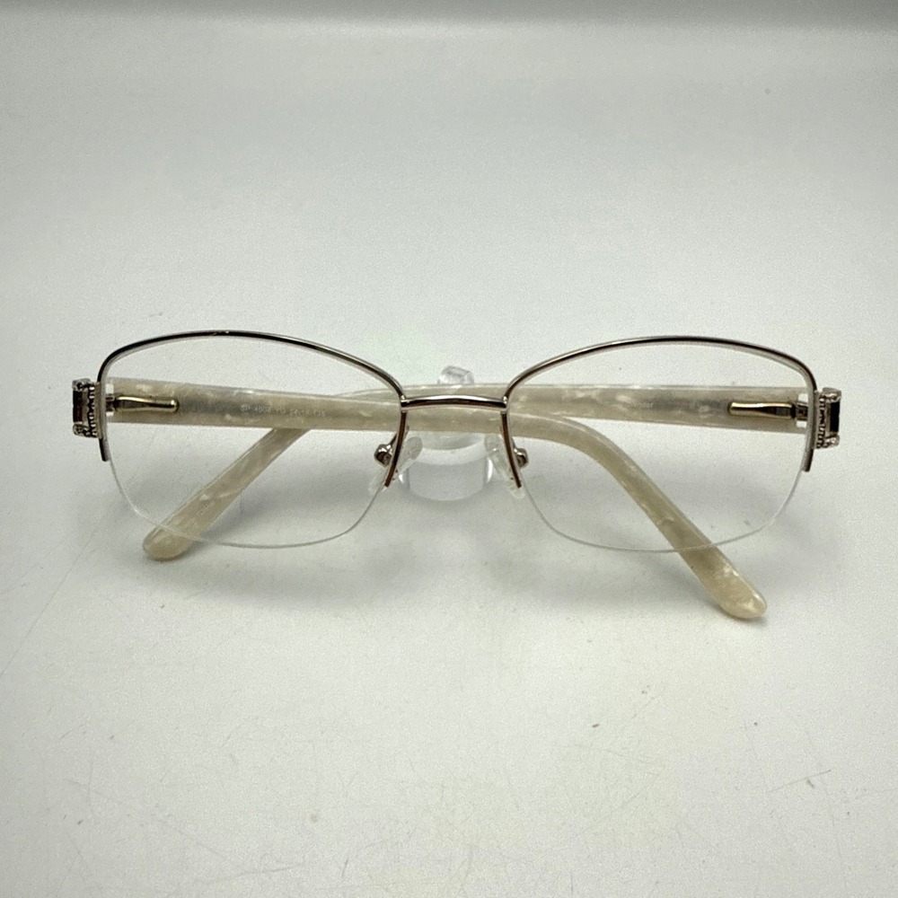 Splendor SP 4006 YG Eyeglasses Gold White Pearl Semi-Rimless Frames 54-18-135